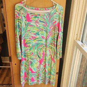 Lilly Pulitzer Pink and Green Leaf Dress